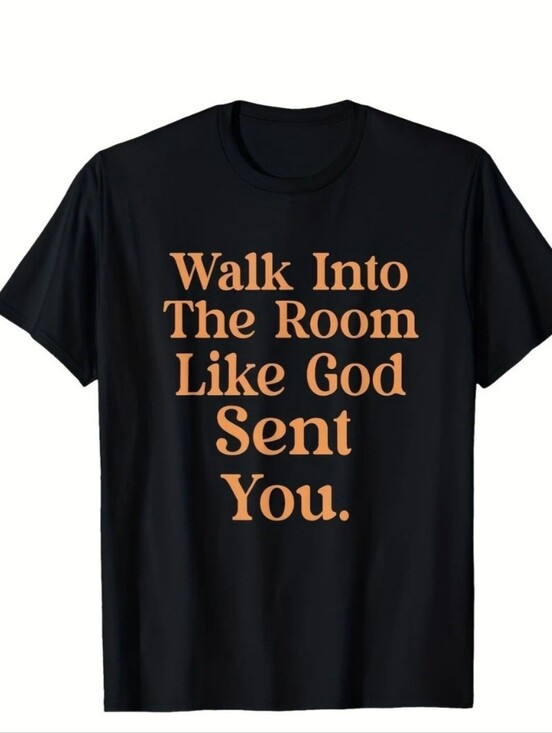 Halo Other - HALOO Black Graphic Tee - Walk Into The Room Like God Sent You